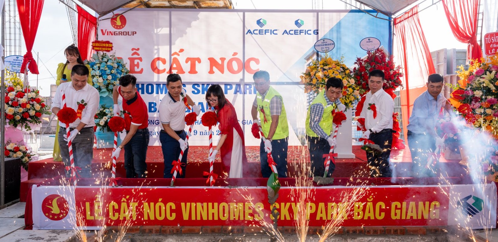 “Vượt tiến độ thần tốc” ACEFIC cùng Vinhomes cất nóc Dự án Vinhomes Sky Park Bắc Giang