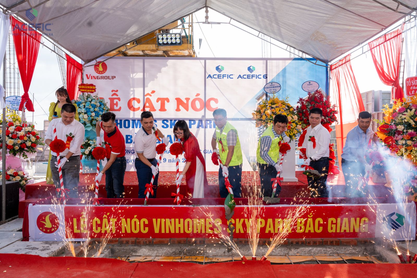 ACEFIC lễ cất nóc dự án Vinhomes Sky Park Bắc Giang